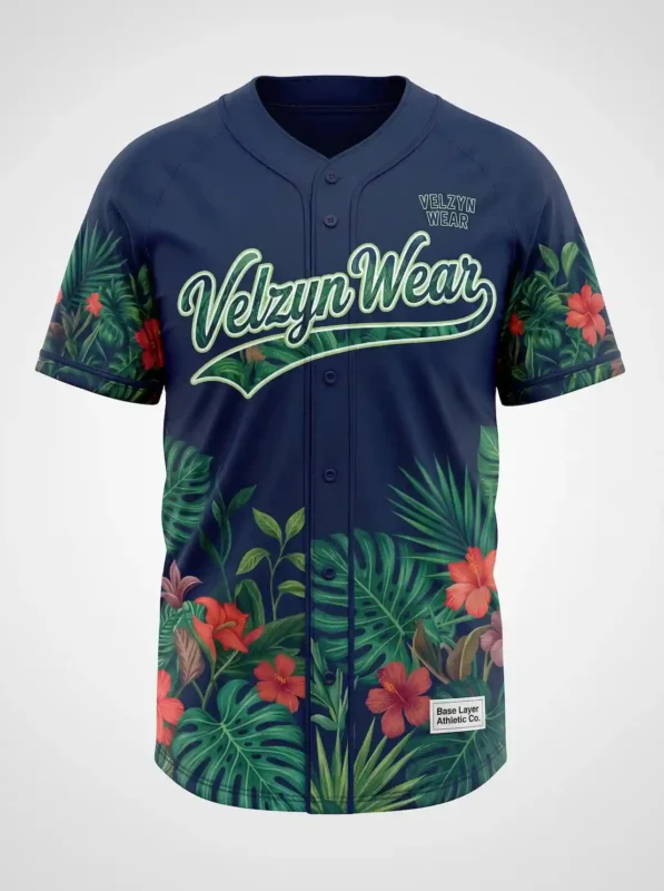 Custom-Sublimated-Full-Button-Baseball-Jersey-front view